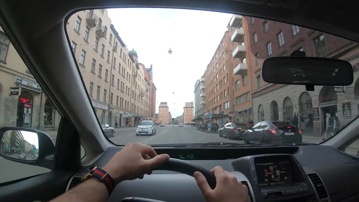 Street scene of the kind annotated for perception models